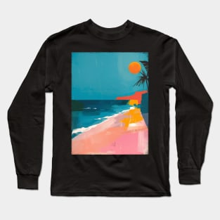 peach fuzz beach summer time serenity Long Sleeve T-Shirt